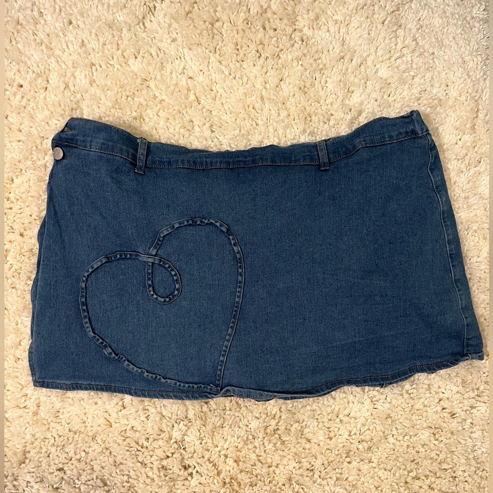 Plus size denim skirt